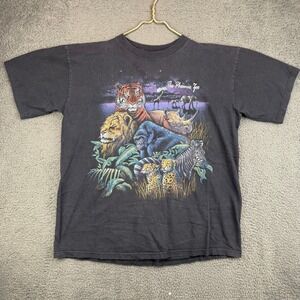 Sansegal Sportswear The Phoenix Zoo Graphic T-Shirt Mens XL Black Vintage 90s